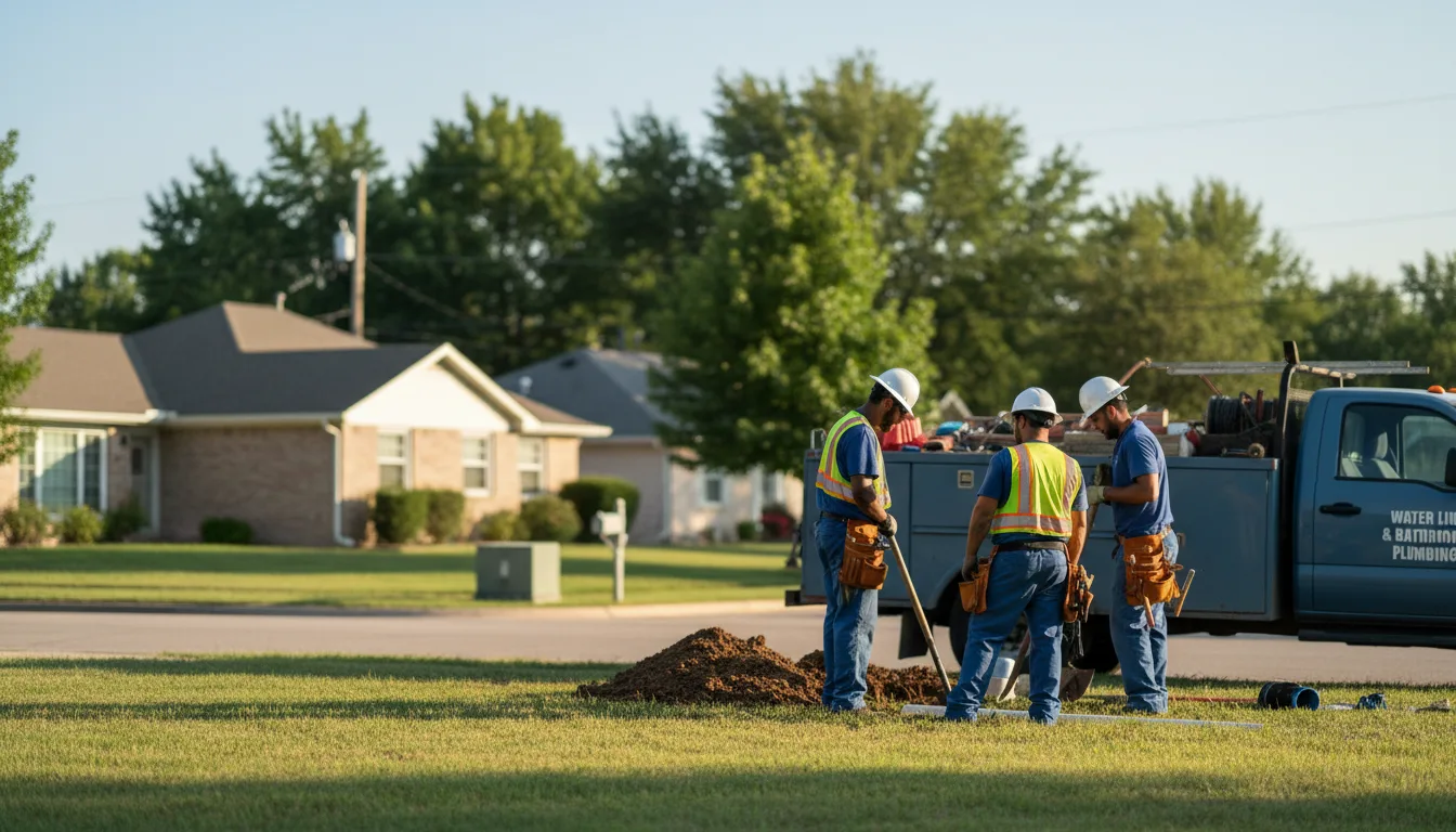 Residential water line and bathroom plumbing service in Mount Braddock, PA